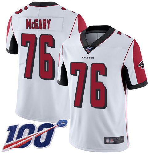 Atlanta Falcons Limited White Men Kaleb McGary Road Jersey NFL Football #76 100th Season Vapor Untouchable->atlanta falcons->NFL Jersey